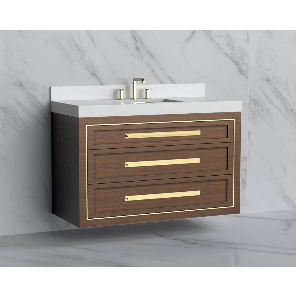 Madeli - Madeli Renaissance 48C'' Wall hung Vanity Cabinet in Brandy/HW: Handles Matte Black(MB) - Brandy With Matte Black