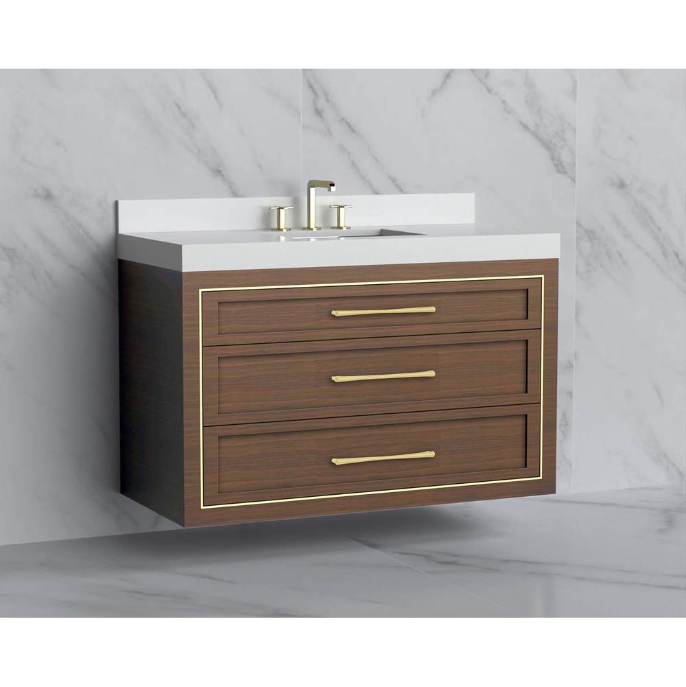 Madeli - Madeli Renaissance 48C'' Wall hung Vanity Cabinet in Brandy/HW: Handles Polished Chrome(PC) - Brandy With Polished Chrome
