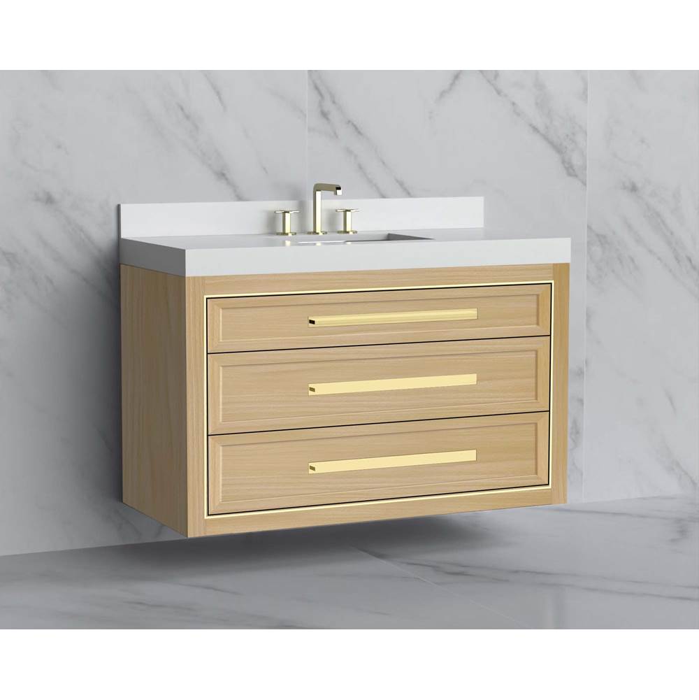 Madeli - Madeli Renaissance 48C'' Wall hung Vanity Cabinet in Natural Oak/HW: Handles Polished Chrome(PC) - Natural Oak With Polished Chrome