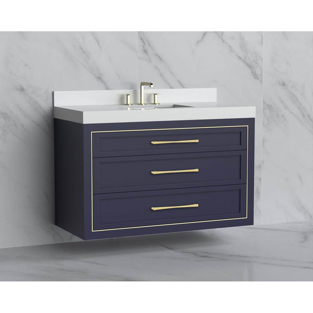 Madeli - Madeli Renaissance 48C'' Wall hung Vanity Cabinet in Sapphire/HW: Handles Matte Black(MB) - Sapphire With Matte Black