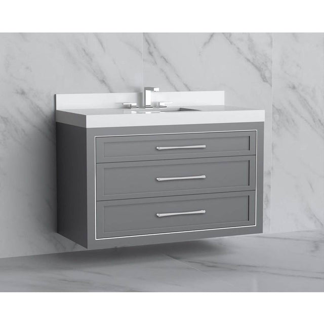 Madeli - Madeli Renaissance 48C'' Wall hung Vanity Cabinet in  Studio Grey/HW: Handles Brushed Nickel(BN) - Studio Gray With Brushed Nickel