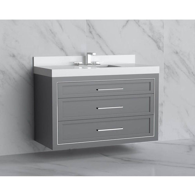 Madeli - Madeli Renaissance 48C'' Wall hung Vanity Cabinet in Studio Grey/HW: Handles Matte Black(MB) - Studio Gray With Matte Black