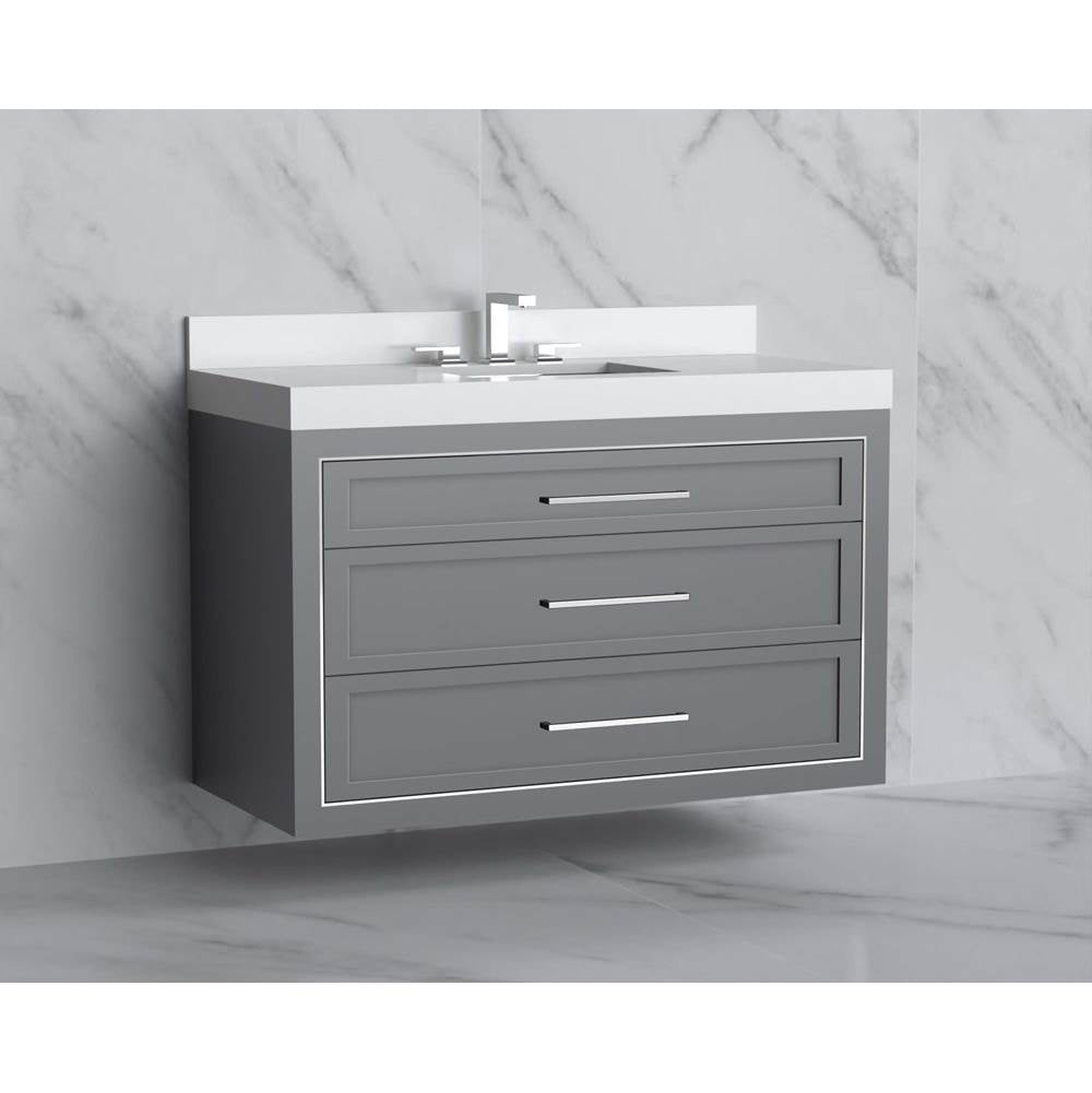 Madeli - Madeli Renaissance 48C'' Wall hung Vanity Cabinet in Studio Grey/HW: Handles Polished Chrome(PC) - Studio Gray With Polished Chrome