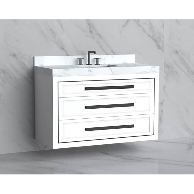 Madeli - Madeli Renaissance 48C'' Wall hung Vanity Cabinet in White/HW: Handles Brushed Nickel(BN) - White With Brushed Nickel