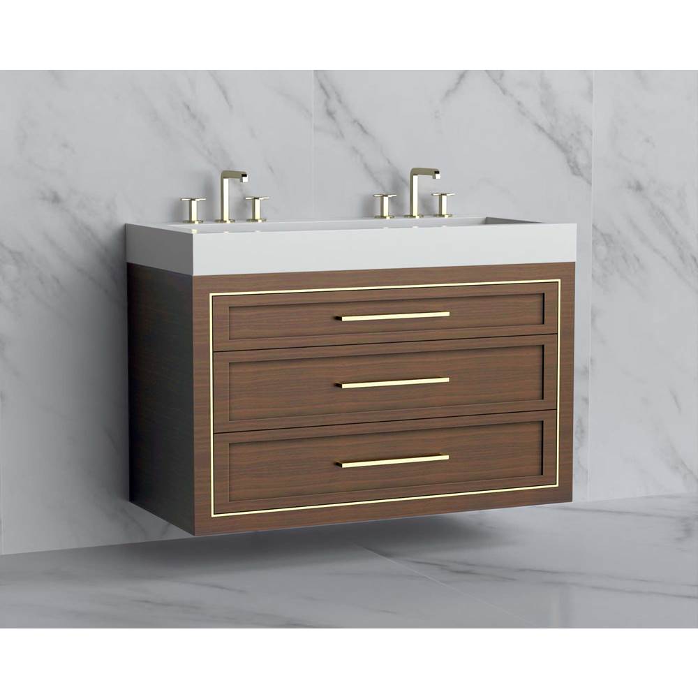 Madeli - Madeli Renaissance 48D'' Wall hung Vanity Cabinet in Brandy/HW: Handles Polished Chrome(PC) - Brandy With Polished Chrome