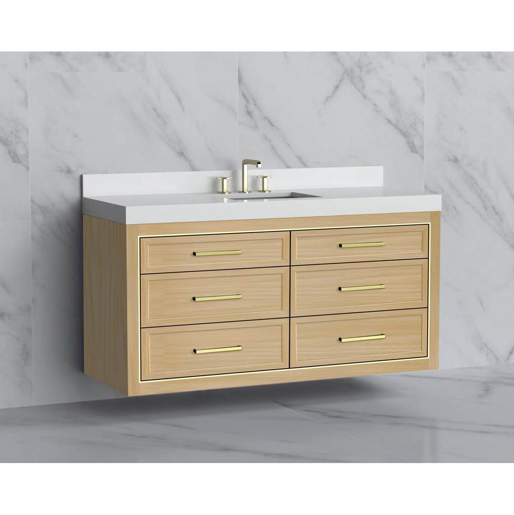 Madeli - Madeli Renaissance 60C'' Wall hung Vanity Cabinet in Natural Oak/HW: Handles Matte Black(MB) - Natural Oak With Matte Black