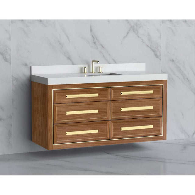 Madeli - Madeli Renaissance 60C'' Wall hung Vanity Cabinet in Natural Walnut/HW: Handles Polished Nickel(PN) - Natural Walnut With Polished Nickel