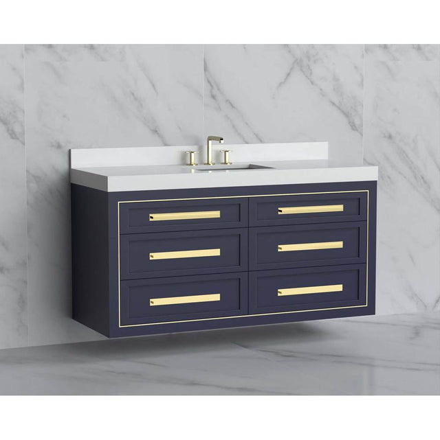 Madeli - Madeli Renaissance 60C'' Wall hung Vanity Cabinet in Sapphire/HW: Handles Polished Chrome(PC) - Sapphire With Polished Chrome