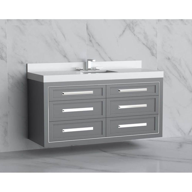 Madeli - Madeli Renaissance 60C'' Wall hung Vanity Cabinet in  Studio Grey/HW: Handles Brushed Nickel(BN) - Studio Gray With Brushed Nickel