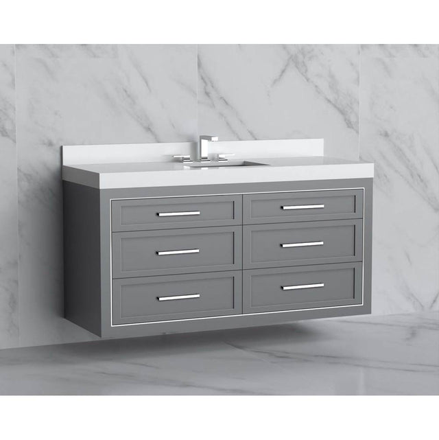 Madeli - Madeli Renaissance 60C'' Wall hung Vanity Cabinet in Studio Grey/HW: Handles Satin Brass(SB) - Studio Gray With Satin Brass