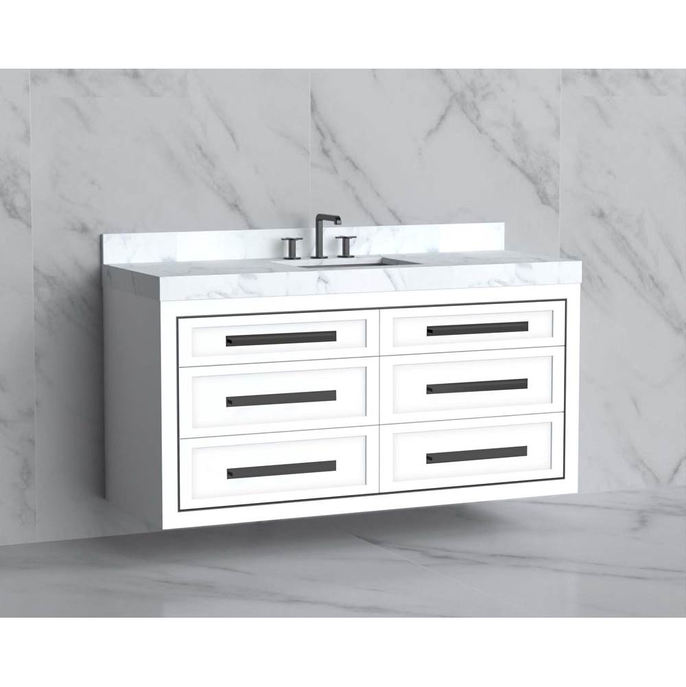 Madeli - Madeli Renaissance 60C'' Wall hung Vanity Cabinet in White/HW: Handles Satin Brass(SB) - White With Satin Brass