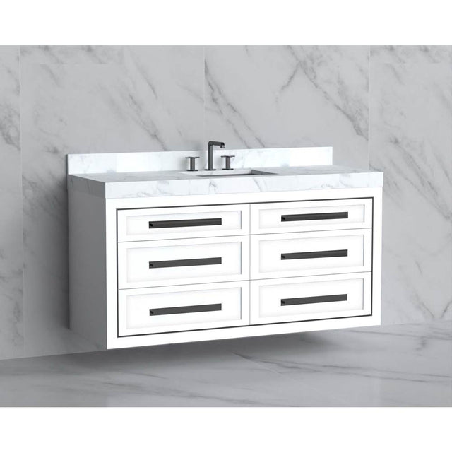 Madeli - Madeli Renaissance 60C'' Wall hung Vanity Cabinet in White/HW: Handles Satin Brass(SB) - White With Satin Brass