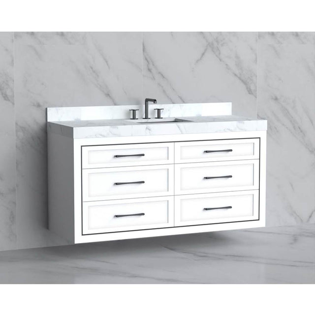 Madeli - Madeli Renaissance 60C'' Wall hung Vanity Cabinet in White/HW: Handles Brushed Nickel(BN) - White With Brushed Nickel