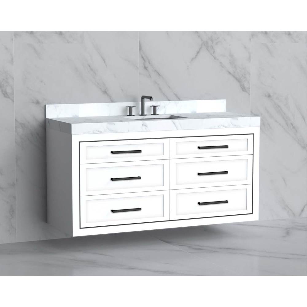 Madeli - Madeli Renaissance 60C'' Wall hung Vanity Cabinet in White/HW: Handles Matte Black(MB) - White With Matte Black