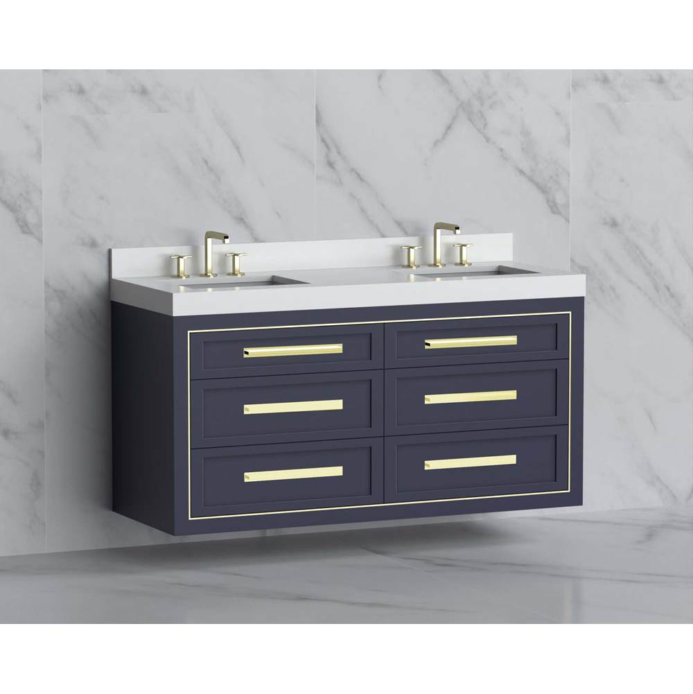 Madeli - Madeli Renaissance 60D'' Wall hung Vanity Cabinet in Sapphire/HW: Handles Polished Nickel(PN) - Sapphire With Polished Nickel