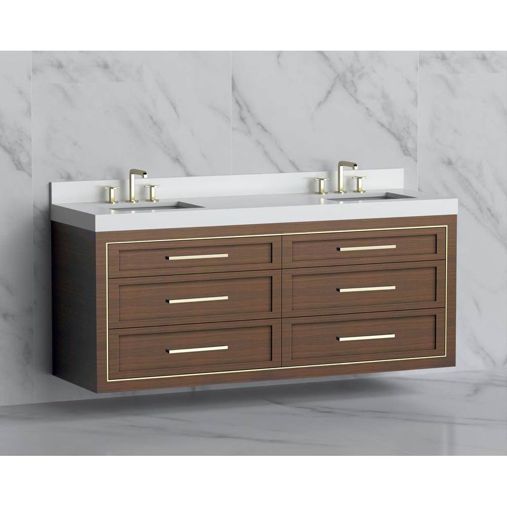 Madeli - Madeli Renaissance 72'' Wall hung Vanity Cabinet in Brandy/HW: Handles Polished Nickel(PN) - Brandy With Polished Nickel