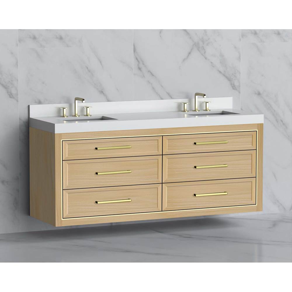 Madeli - Madeli Renaissance 72'' Wall hung Vanity Cabinet in Natural Oak/HW: Handles Polished Chrome(PC) - Natural Oak With Polished Chrome