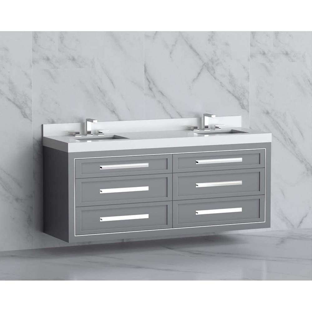 Madeli - Madeli Renaissance 72'' Wall hung Vanity Cabinet in Studio Grey/HW: Handles Matte Black(MB) - Studio Gray With Matte Black