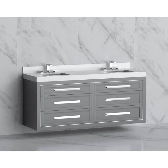 Madeli - Madeli Renaissance 72'' Wall hung Vanity Cabinet in Studio Grey/HW: Handles Polished Chrome(PC) - Studio Gray With Polished Chrome