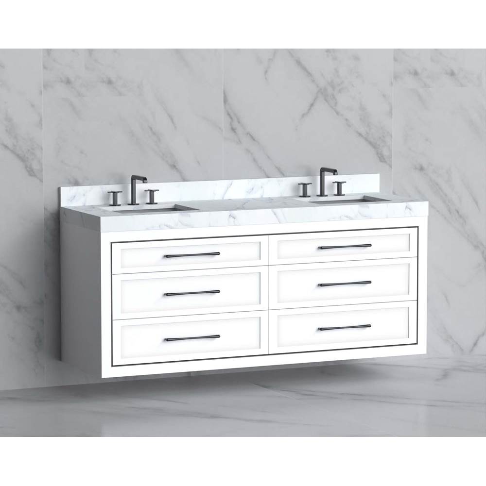 Madeli - Madeli Renaissance 72'' Wall hung Vanity Cabinet in White/HW: Handles Brushed Nickel(BN) - White With Brushed Nickel