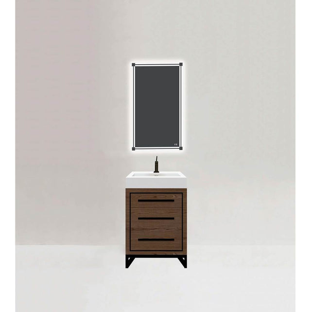 Madeli - Madeli Estate 24'' Free Standing Vanity Cabinet in Brandy/HW: Matte Black(MB) - Brandy With Matte Black