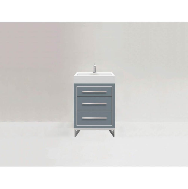 Madeli - Madeli Estate 24'' Free standing Vanity Cabinet in Studio Grey/HW: Polished Nickel(PN) - Studio Gray With Polished Nickel
