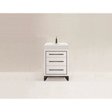 Madeli - Madeli Estate 24'' Free Standing Vanity Cabinet in  White/HW: Satin Brass(SB) - White With Satin Brass