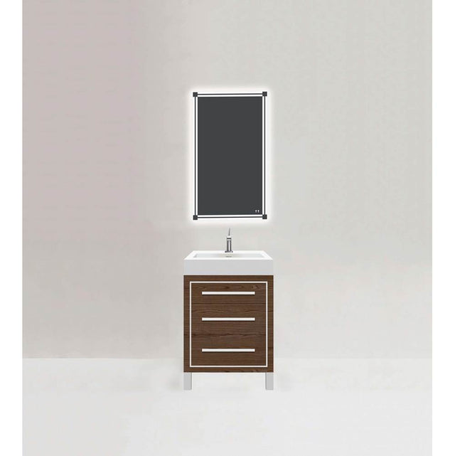 Madeli - Madeli Estate 24'' Free standing Vanity Cabinet in Brandy/HW: Polished Chrome(PC) - Brandy With Polished Chrome