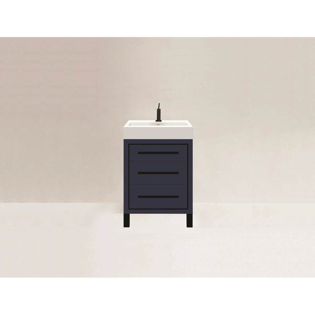 Madeli - Madeli Estate 24'' Free standing Vanity Cabinet in Sapphire/HW: Matte Black(MB) - Sapphire With Matte Black