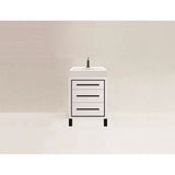 Madeli - Madeli Estate 24'' Free standing Vanity Cabinet in White/HW: Black(MB) - White With Matte Black