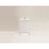 Madeli - Madeli Estate 24'' Free standing Vanity Cabinet in White/HW: Polished Chrome(PC) - White With Polished Chrome