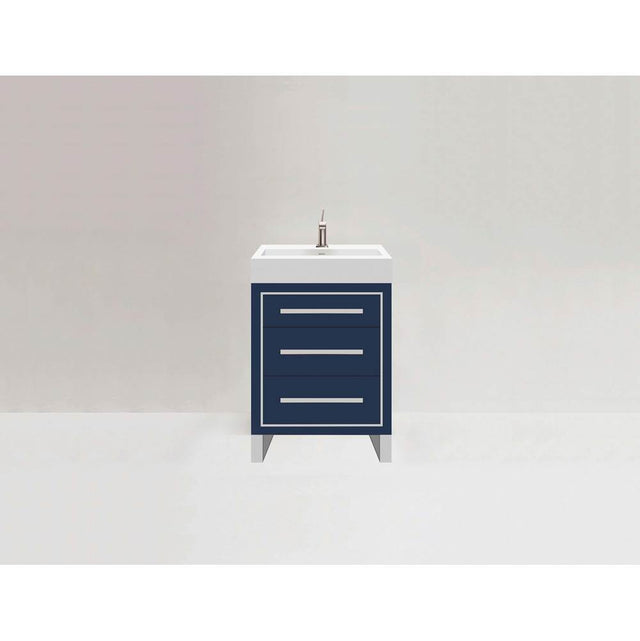 Madeli - Madeli Estate 24'' Free standing Vanity Cabinet in Sapphire/HW: Brushed Nickel(BN) - Sapphire With Brushed Nickel
