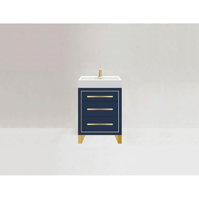 Madeli - Madeli Estate 24'' Free standing Vanity Cabinet in Sapphire/HW: Satin Brass(SB) - Sapphire With Satin Brass