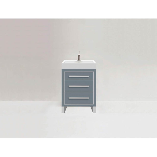 Madeli - Madeli Estate 24'' Free standing Vanity Cabinet in Studio Grey/HW: Polished Chrome(PC) - Studio Gray With Polished Chrome