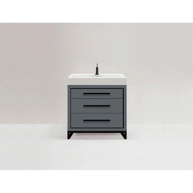Madeli - Madeli Estate 30'' Free standing Vanity Cabinet in Studio Grey/HW: Matte Black(MB) - Studio Gray With Matte Black