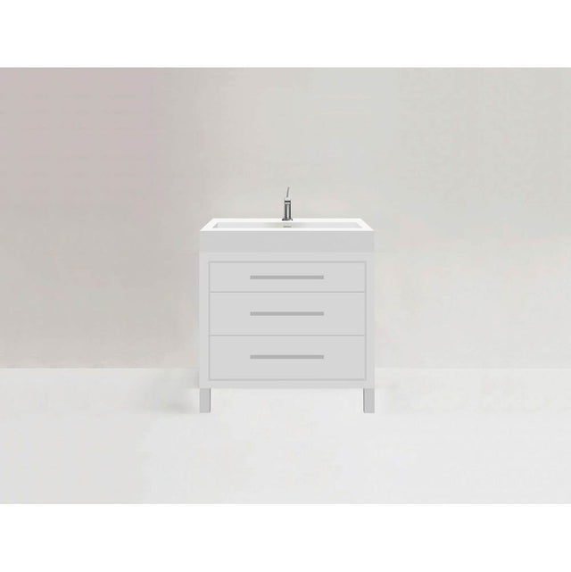 Madeli - Madeli Estate 30'' Free standing Vanity Cabinet in White/HW: Polished Chrome(PC) - White With Polished Chrome