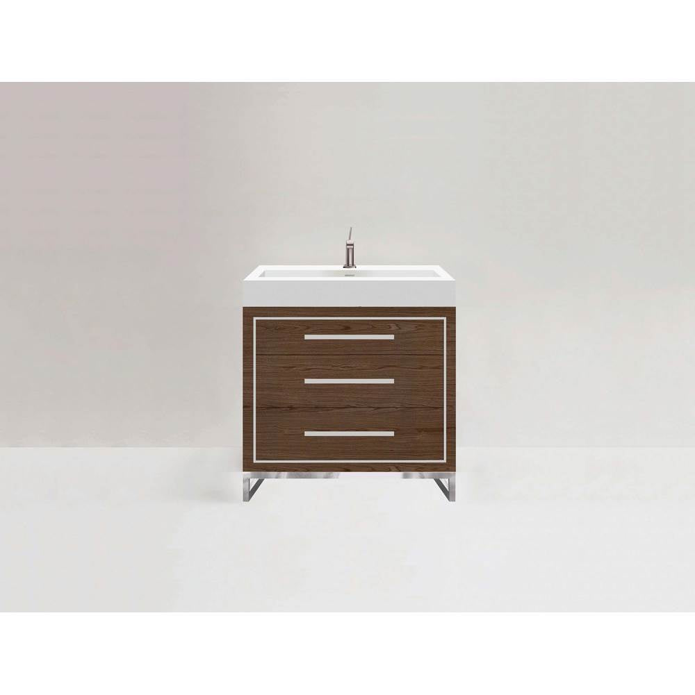 Madeli - Madeli Estate 36'' Free Standing Vanity Cabinet in Brandy/HW: Polished Chrome(PC) - Brandy With Polished Chrome