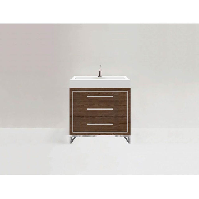 Madeli - Madeli Estate 36'' Free Standing Vanity Cabinet in Brandy/HW: Polished Chrome(PC) - Brandy With Polished Chrome