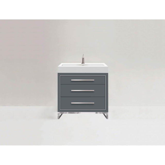 Madeli - Madeli Estate 36'' Free standing Vanity Cabinet in Studio Grey/HW: Brushed Nickel(BN) - Studio Gray With Brushed Nickel