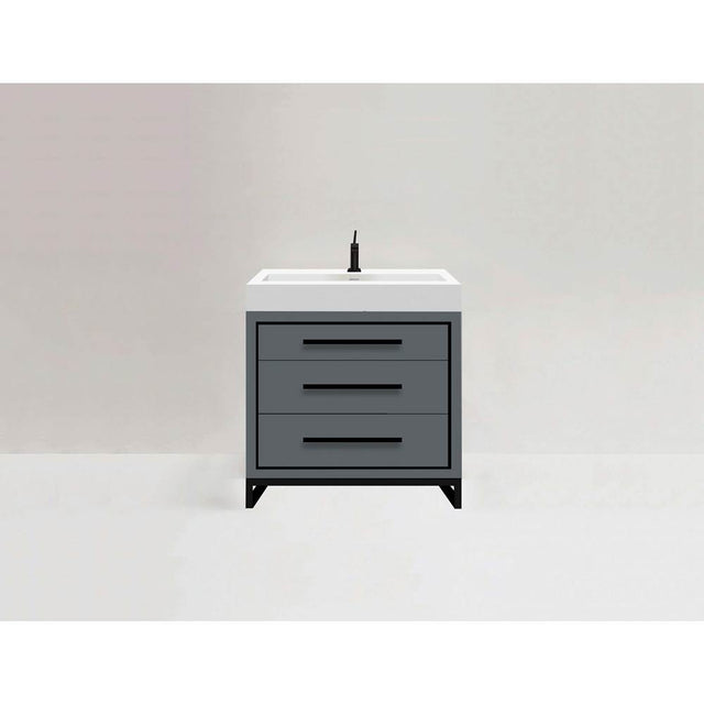 Madeli - Madeli Estate 36'' Free standing Vanity Cabinet in Studio Grey/HW: Matte Black(MB) - Studio Gray With Matte Black