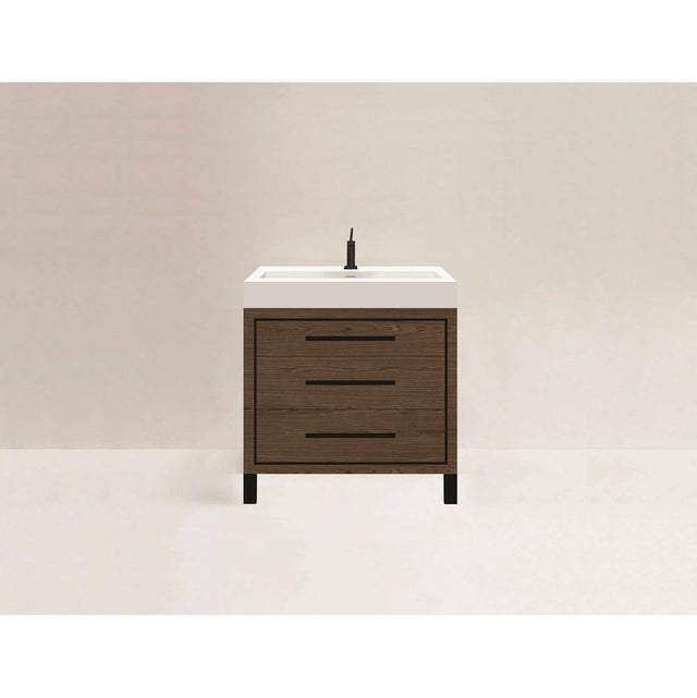 Madeli - Madeli Estate 36'' Free standing Vanity Cabinet in Brandy/HW: Matte Black(MB) - Brandy With Matte Black