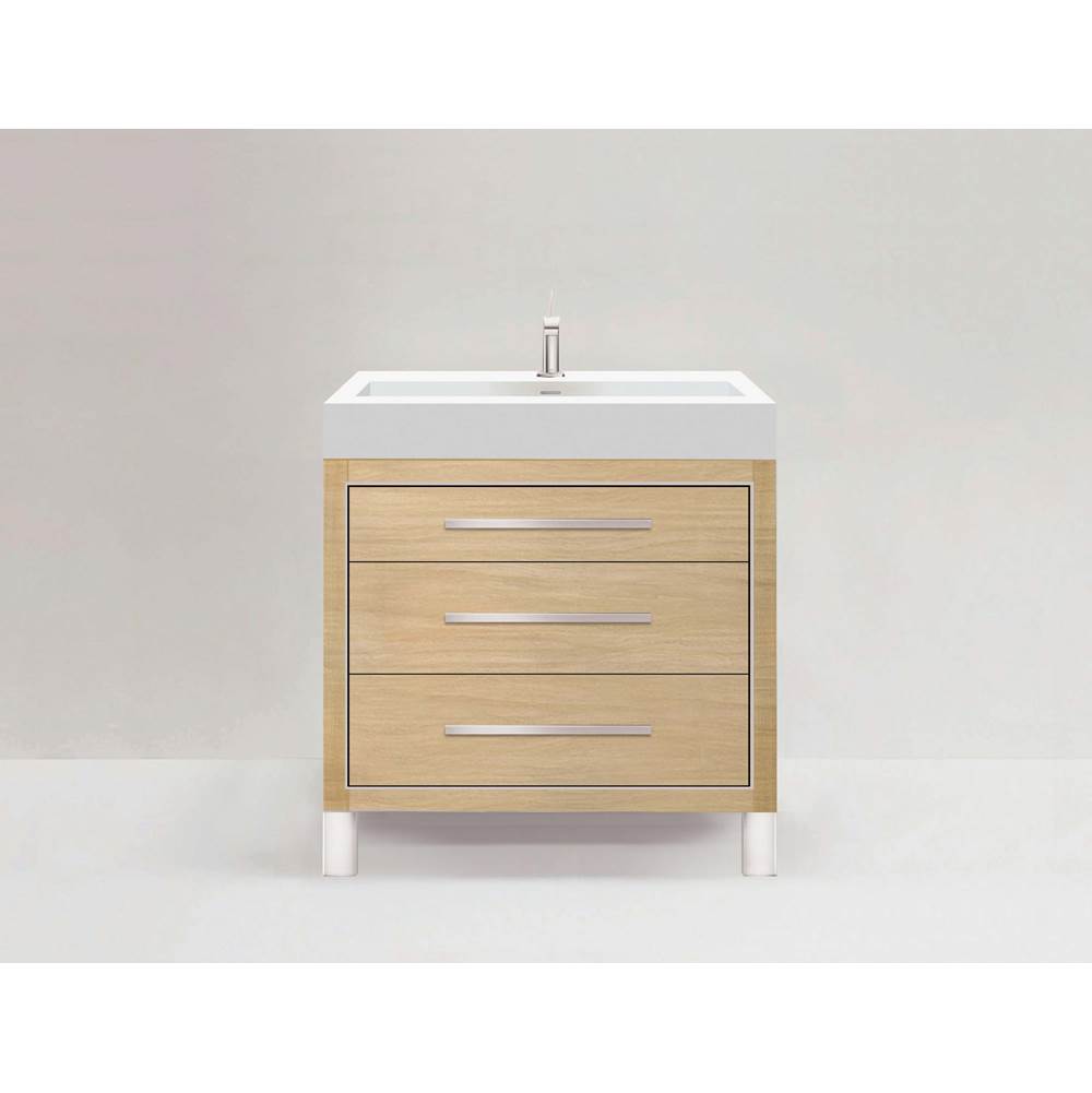 Madeli - Madeli Estate 36'' Free standing Vanity Cabinet in Natural Oak/HW: Matte Black(MB) - Natural Oak With Matte Black