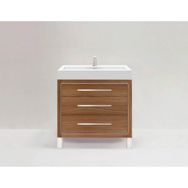 Madeli - Madeli Estate 36'' Free standing Vanity Cabinet in Natural Walnut/HW: Polished Chrome(PC) - Natural Walnut With Polished Chrome