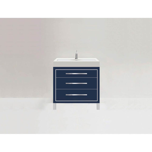 Madeli - Madeli Estate 36'' Free standing Vanity Cabinet in Sapphire/HW: Brushed Nickel(BN) - Sapphire With Brushed Nickel
