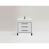 Madeli - Madeli Estate 36'' Free standing Vanity Cabinet in White/HW: Black(MB) - White With Matte Black