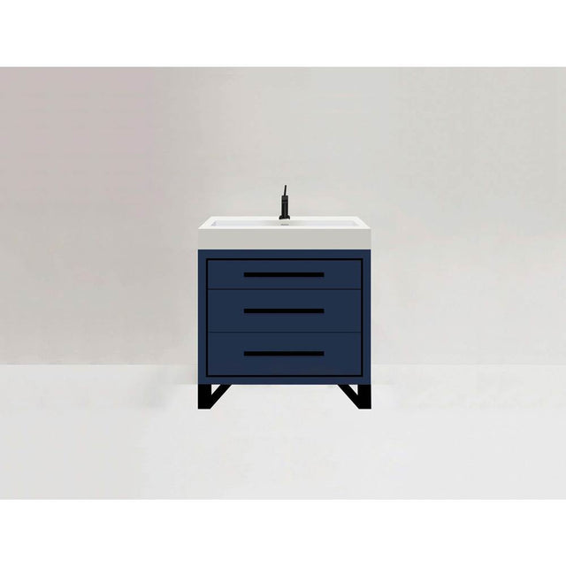 Madeli - Madeli Estate 36'' Free standing Vanity Cabinet in Sapphire/HW: Matte Black(MB) - Sapphire With Matte Black