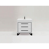 Madeli - Madeli Estate 36'' Free standing Vanity Cabinet in White/HW: Black(MB) - White With Matte Black