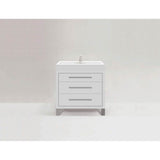 Madeli - Madeli Estate 36'' Free standing Vanity Cabinet in White/HW: Polished Chrome(PC) - White With Polished Chrome