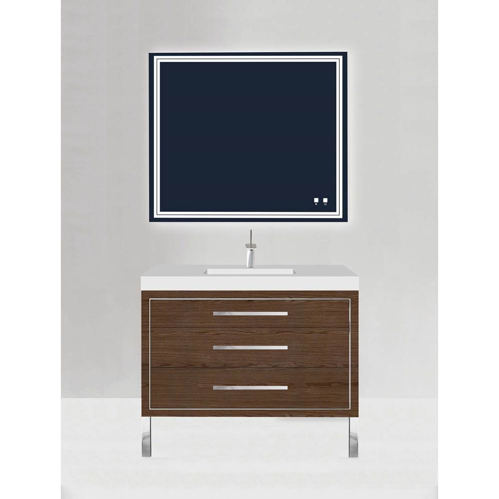 Madeli - Madeli Estate 42'' Free standing Vanity Cabinet in Brandy/HW: Polished Nickel(PN) - Brandy With Polished Nickel
