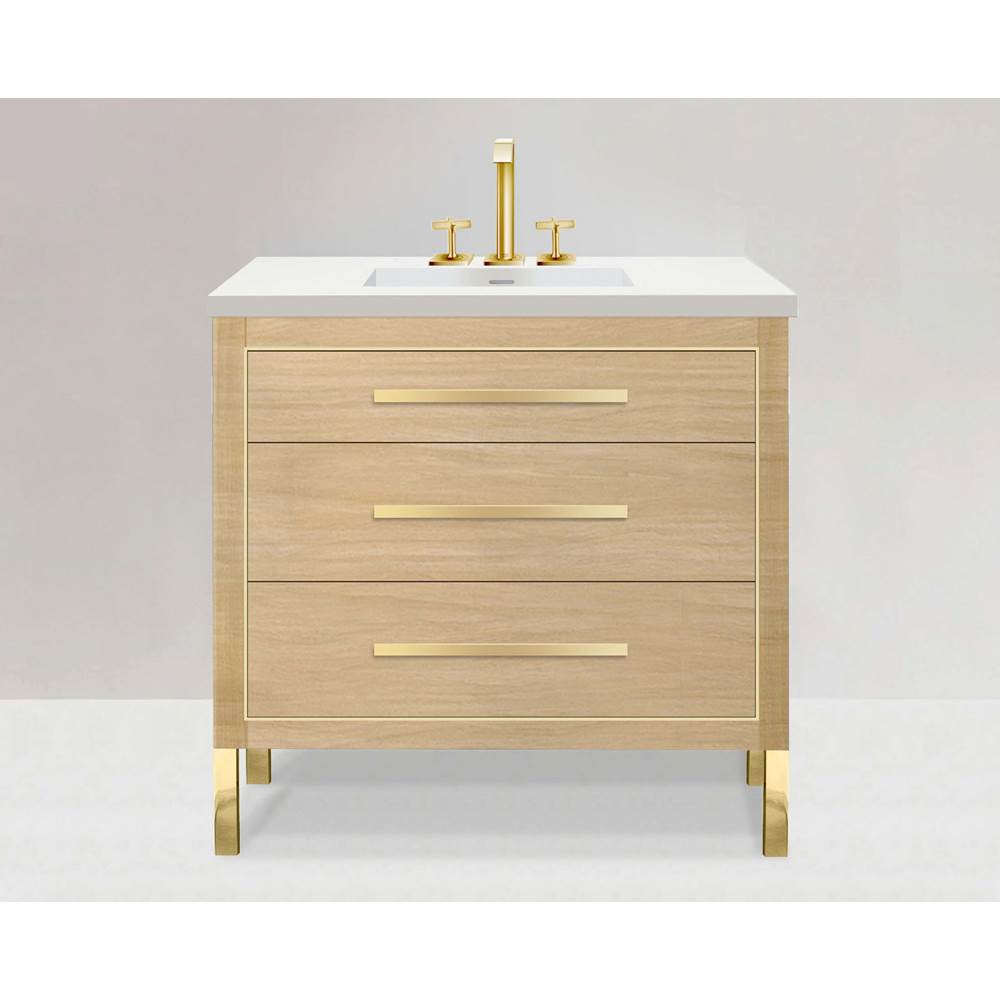 Madeli - Madeli Estate 42'' Free standing Vanity Cabinet in Natural Oak/HW: Matte Black(MB) - Natural Oak With Matte Black